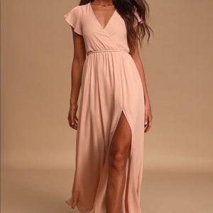 Lulus Lost in the Moment Blush Maxi Dress
